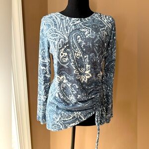 Como Blu Women’s Long Sleeve Top with Tie up Hem